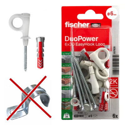 FISCHER M6 X 30MM EASYHOOK LOOP DUOPOWER 6PC/PACK 557924